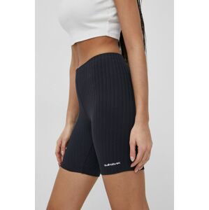 Kraťasy Quiksilver dámské, černá barva, hladké, medium waist