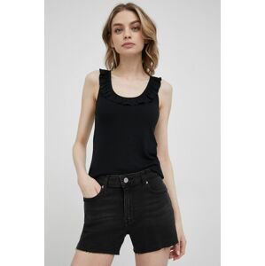 Kraťasy Calvin Klein Jeans dámské, černá barva, hladké, medium waist
