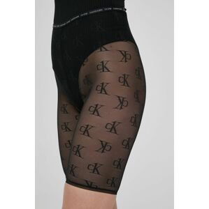 Kraťasy Calvin Klein Underwear dámské, černá barva, vzorované, high waist