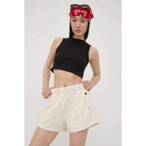 Kraťasy Champion 114944 dámské, béžová barva, s aplikací, high waist, 114944-BS028