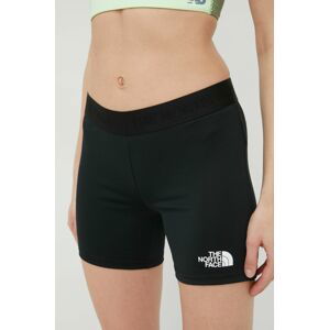 Sportovní šortky The North Face Mountain Athletics dámské, černá barva, s potiskem, medium waist