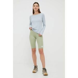 Sportovní šortky The North Face Flex dámské, zelená barva, hladké, high waist