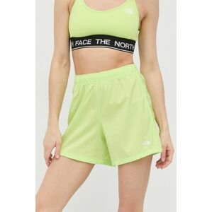 Sportovní šortky The North Face Freedom dámské, zelená barva, hladké, high waist