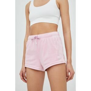 Kraťasy Juicy Couture dámské, růžová barva, s aplikací, high waist