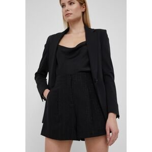 Kraťasy Armani Exchange dámské, černá barva, hladké, high waist