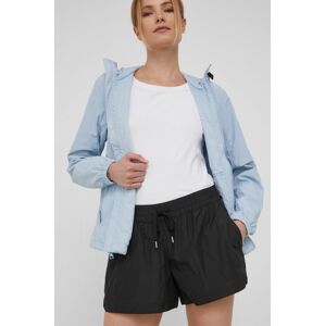 Kraťasy Helly Hansen dámské, černá barva, hladké, medium waist, 53077-001