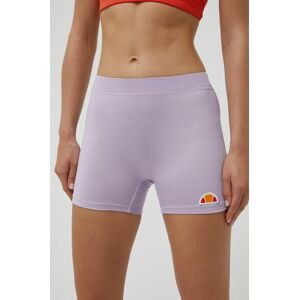 Kraťasy Ellesse dámské, fialová barva, hladké, medium waist