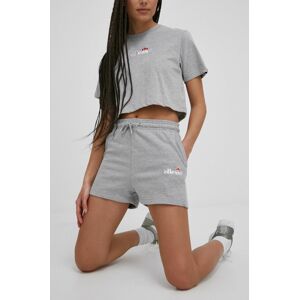 Kraťasy Ellesse dámské, šedá barva, s aplikací, high waist, SGM14190-GREYMA