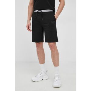 Bavlněné šortky Karl Lagerfeld pánské, černá barva
