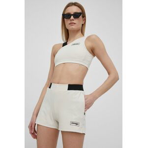 Kraťasy Ellesse dámské, béžová barva, hladké, medium waist