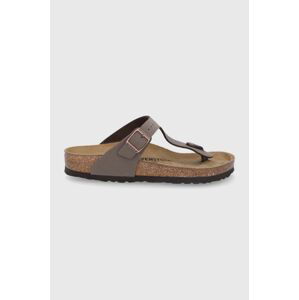 Žabky Birkenstock Gizeh dámské, hnědá barva, na plochém podpatku, 43751-Mocca