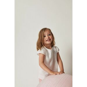 Dětská bavlněná halenka Mango Kids Win 80-104 cm bílá barva, hladká