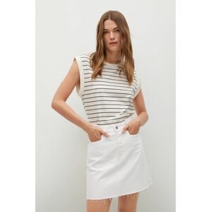 Džínová sukně Mango Rachel bílá barva, mini, jednoduchá