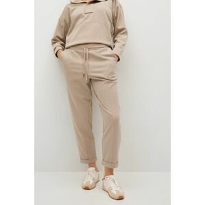 Kalhoty Mango FLORIDA1 dámské, šedá barva, jednoduché, high waist