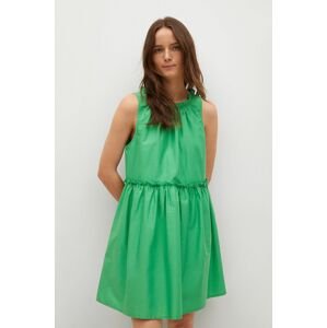 Šaty Mango MIKONOS zelená barva, mini, áčkové