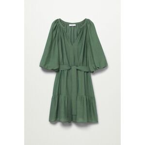 Šaty Mango Feroe zelená barva, mini, áčkové