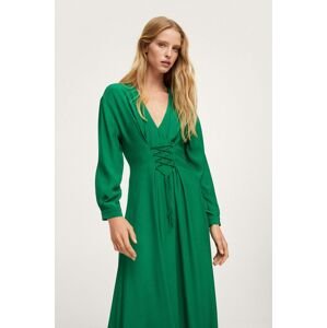 Šaty Mango Crosser zelená barva, maxi, jednoduché