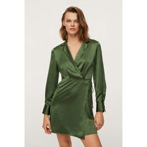 Šaty Mango Sabrina zelená barva, mini, áčkové