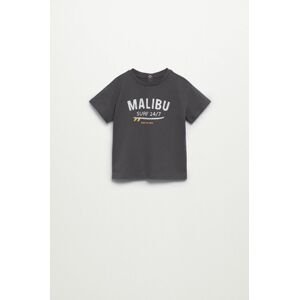 Dětské tričko Mango Kids MALIBU šedá barva, s potiskem