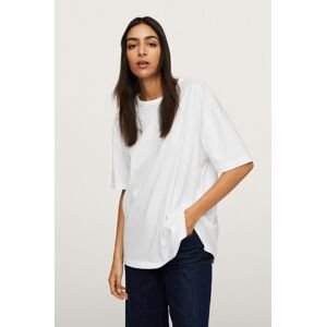 Bavlněné tričko Mango Spover bílá barva