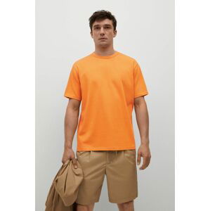 Bavlněné tričko Mango Man Anouk oranžová barva, hladké