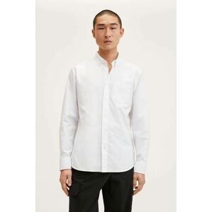 Košile Mango Man pánská, bílá barva, regular, s límečkem button-down