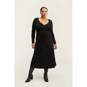 Šaty Mango Palson černá barva, mini, oversize