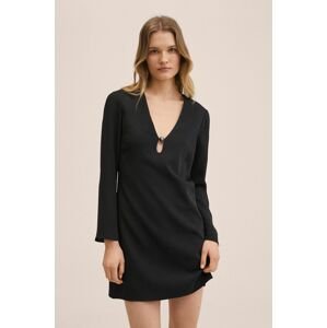 Šaty Mango Almond černá barva, mini, jednoduché
