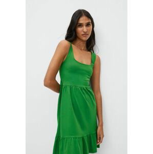 Bavlněné šaty Mango Maroto2 zelená barva, mini