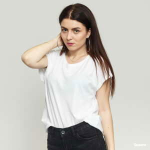 Dámské tričko Urban Classics Ladies Extended Shoulder Tee bílé