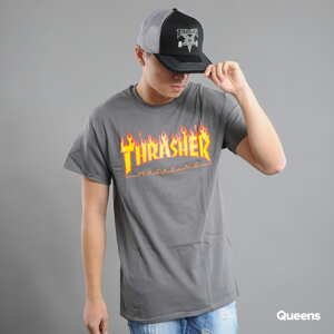 Tričko s krátkým rukávem Thrasher Flame Logo tmavě šedé