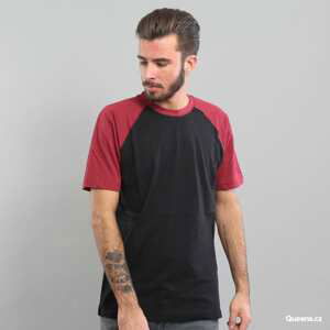 Tričko s krátkým rukávem Urban Classics Raglan Contrast Tee černé / vínové