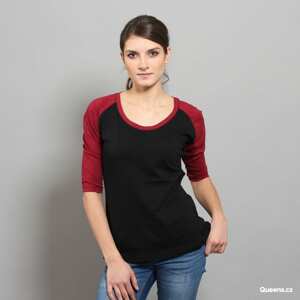 Dámské tričko Urban Classics Ladies 3/4 Contrast Raglan Black