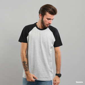 Tričko s krátkým rukávem Urban Classics Raglan Contrast Tee melange šedé / černé