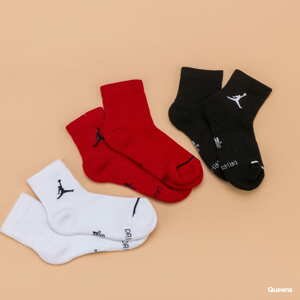 Ponožky Jordan Jumpman QTR 3Pack bílé / černé / červené
