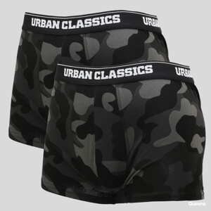 Urban Classics 2-Pack Camo Boxer Shorts camo šedé / černé