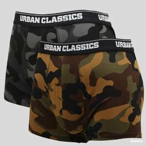 Urban Classics 2-Pack Camo Boxer Shorts camo zelené / camo šedé / černé