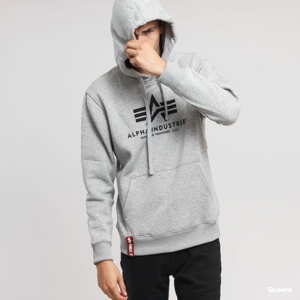 Mikina Alpha Industries Basic Hoody melange šedá