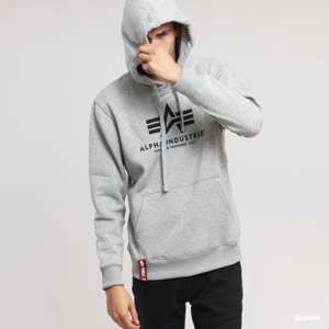 Mikina Alpha Industries Basic Hoody melange šedá