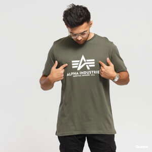 Tričko s krátkým rukávem Alpha Industries Basic Tee tmavě olivové