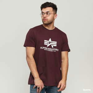 Tričko s krátkým rukávem Alpha Industries Basic Tee tmavě vínové