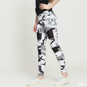 Legíny Urban Classics Ladies Camo Tech Mesh Leggings camo šedé / bílé / černé