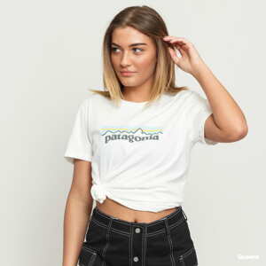 Dámské tričko Patagonia W's Pastel P-6 Logo Organic Crew Tee bílé