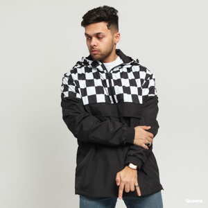 Větrovka Urban Classics Check Pull Over Jacket černá / bílá