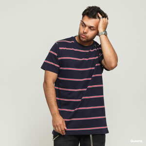 Tričko s krátkým rukávem Urban Classics Yarn Dyed Skate Stripe Tee navy / bílé / červené