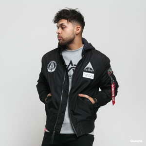 Bomber bunda Alpha Industries MA-1 TT Hood NASA černá