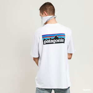 Tričko s krátkým rukávem Patagonia M's P6 Logo Responsibili Tee bílé