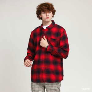 Pánská košile Urban Classics Oversized Checked Grunde Shirt červená / černá