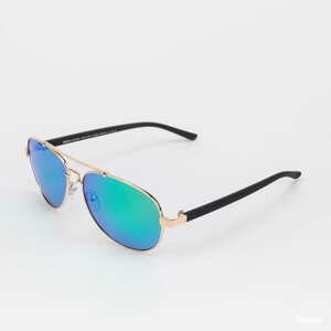 Sluneční brýle Urban Classics Sunglasses Mumbo Mirror UC zlaté / zelené