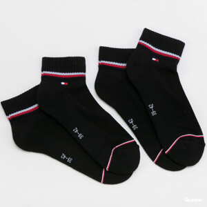 Ponožky Tommy Hilfiger M 2Pack Iconic Quarter Sock černé